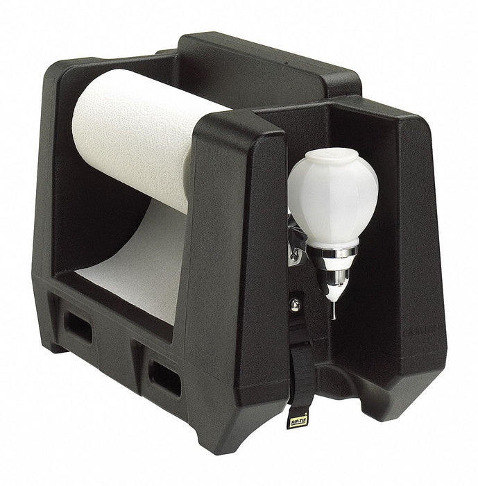 PaperTowelandSoapDispenser Plastic Blk