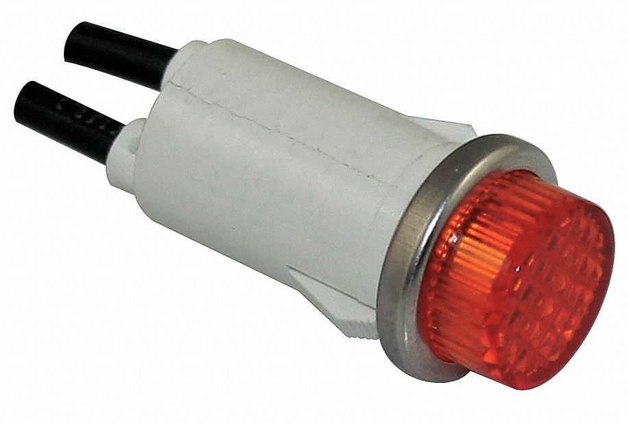 N0009 Raised Panel Light Amber 120 V AC/DC