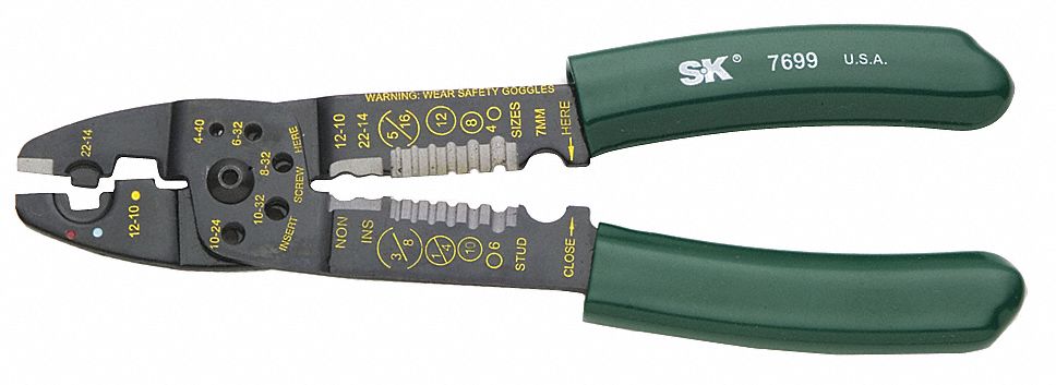 Crimper w/Die 22-10 AWG 8-1/2 In L