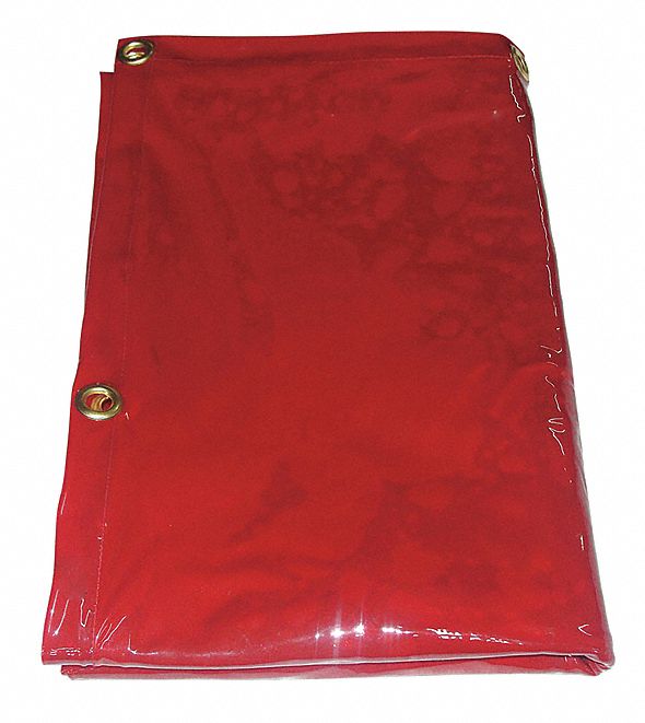 Welding Curtain 6 ft H 6 ft W Red
