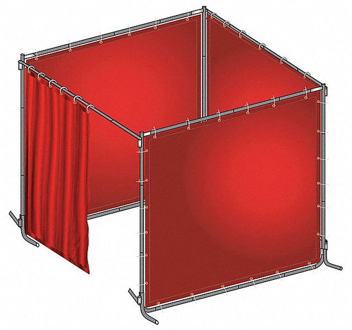 Welding Booth Kit 8 ft W 6 ft H Red