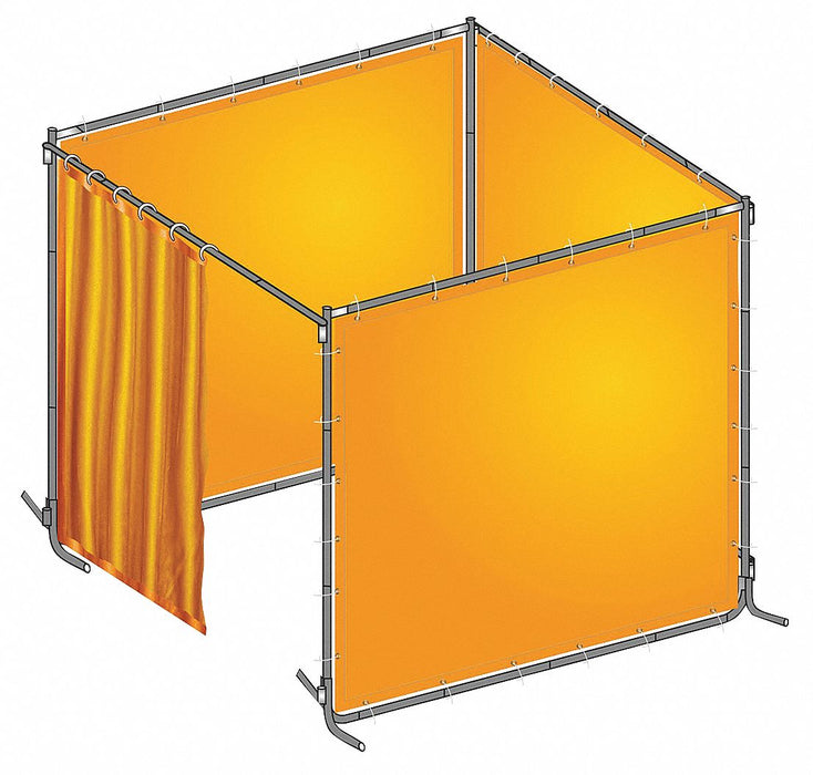 Welding Booth Kit 6 ft W 6 ft H Yellow