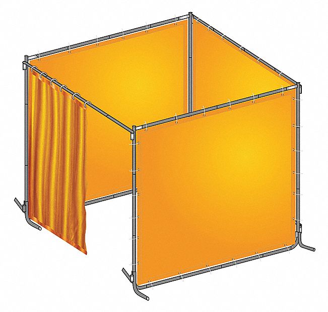 Welding Booth Kit 8 ft W 6 ft H Yellow