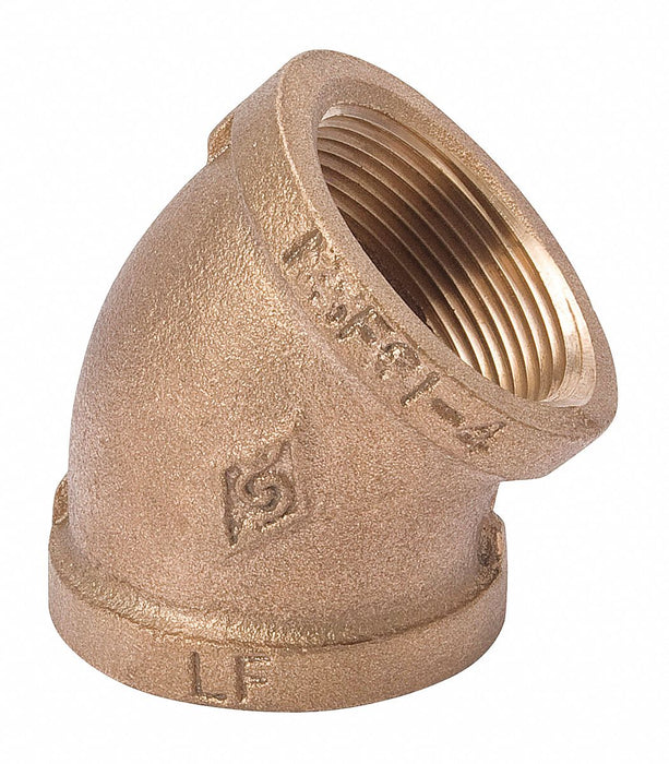 45 Elbow Brass 1 1/2  FNPT