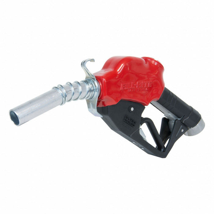 FuelNozzle Red Curved6-1/2inAlumSpout