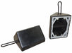 Wheel Chock Molded Rbr w/Stl Grab Black