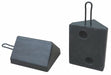 Wheel Chock Molded Rbr w/Stl Grab Black