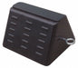 Wheel Chock Molded Rbr w/Stl Grab Black