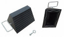 Wheel Chock Molded Rbr w/Stl Grab Black