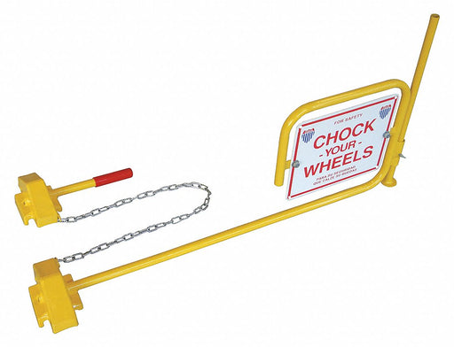 Rail Car Wheel Chocks and Flag