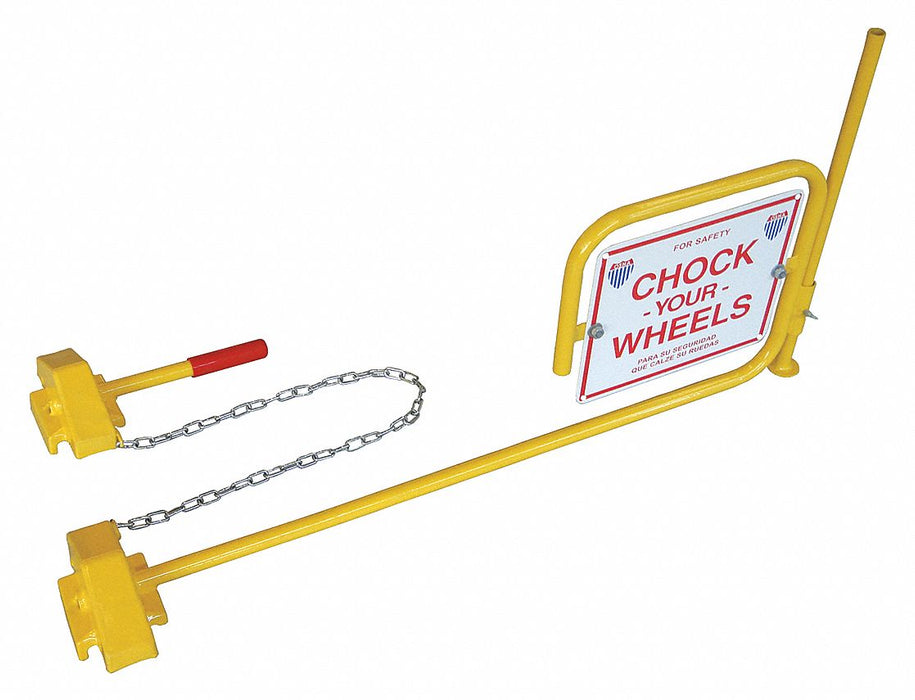 Rail Car Wheel Chocks and Flag