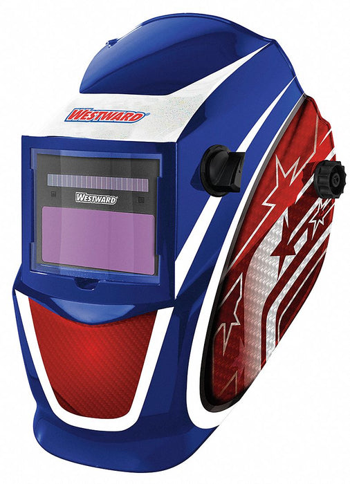 Auto Dark Weld Helmet 4 9-13 Red/Blu/Wht