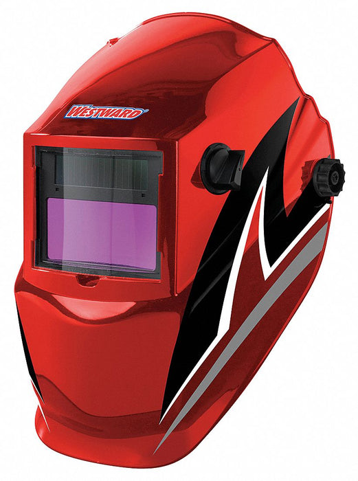 Auto Dark Weld Helmet 4 9-13 Red/Blk/Wht