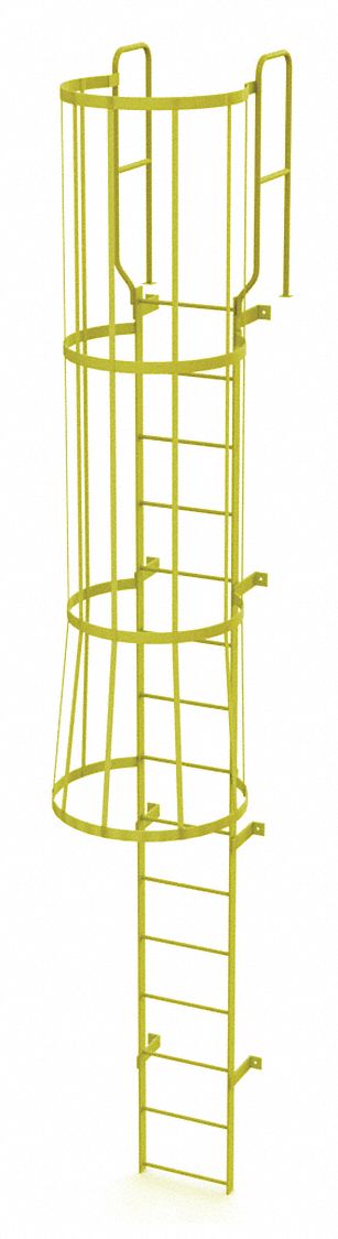 Ladder Steel WalkThru Fixed Cage 15-Rung