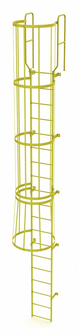 Ladder Steel WalkThru Fixed Cage 19-Rung