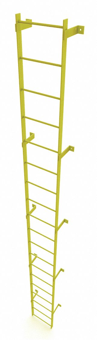 Ladder Safety Yellow Steel 500lb 18ft 2 
