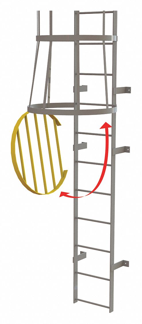 Ladder Fixed Steel Cage Door