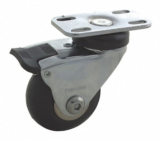 Plate Caster Swivel Rubber 2 15/16 H