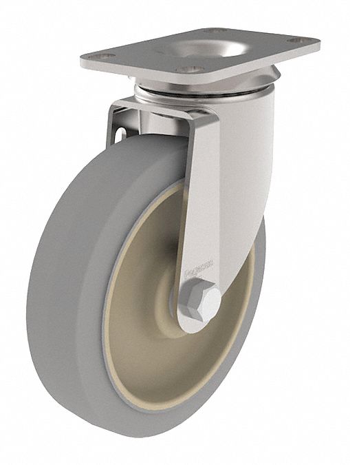 Plate Caster Swivel Rubber 5 1/8 H