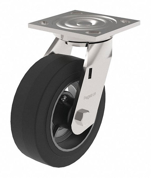 Plate Caster Swivel Rubber 7 1/2 H