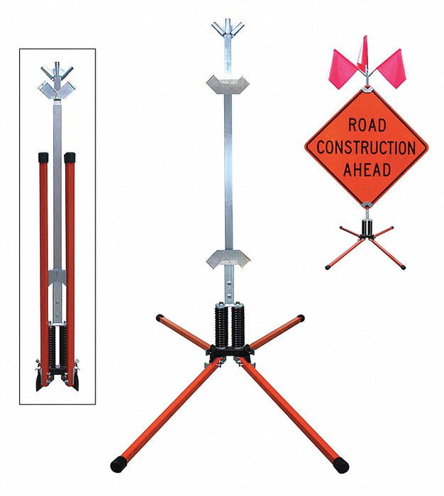 Sign Stand Steel 84 in Maximum Mast H