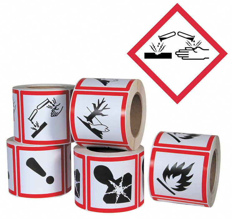 GHS Label 4 in H 4 in W Paper PK500