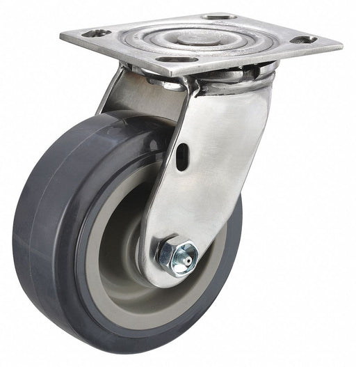 Plate Caster Swivel Polyurethane 6 1/2 H