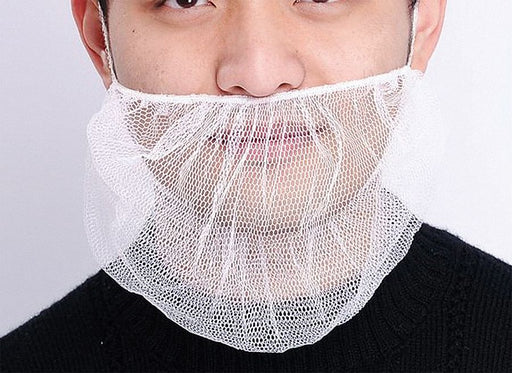 Beard Cover Polyester White Uni PK100