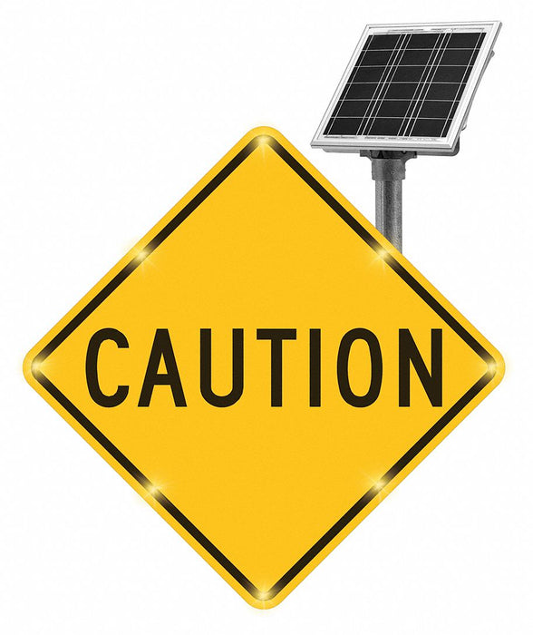 LED Traffic Sign Yellow Solar