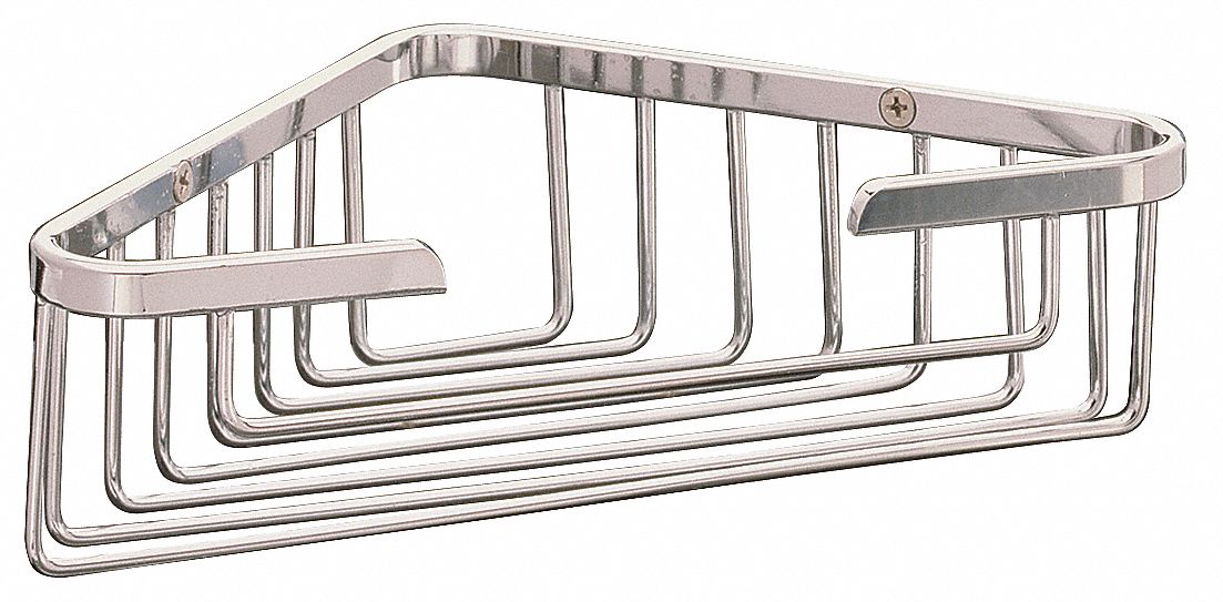 Corner Shower Basket Brass 9 in W