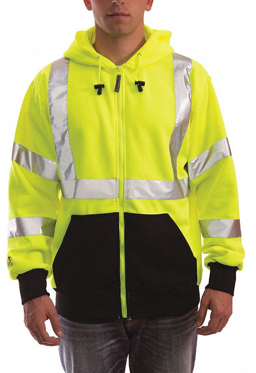 Hi-Vis Hooded Sweatshirt Cl. 3 Lime L