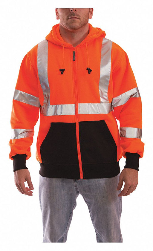 Hi-Vis Hooded Sweatshirt Org/Blk PET 3XL
