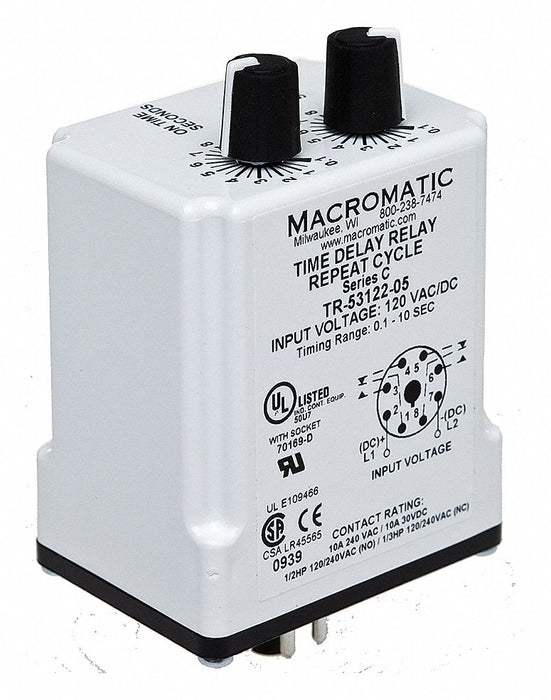 H7837 SinFunTimeDelayRelay 24VAC/DC 8Pins