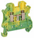 Terminal Block Green Yellow DIN Rail
