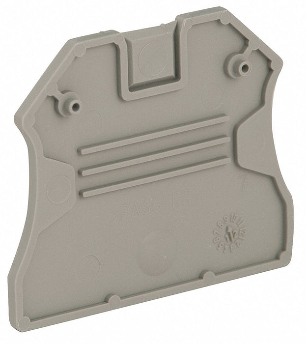 End Barrier Gray Plastic 0.16 in D