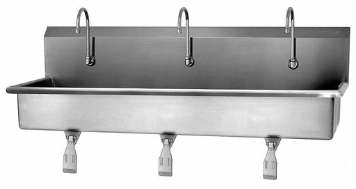Wash Station 60 x20 x18 Silver