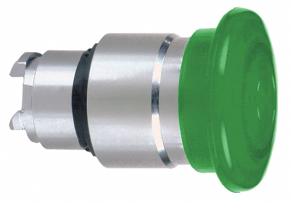 MushroomHeadPushButton Grn NoLamp 22mm
