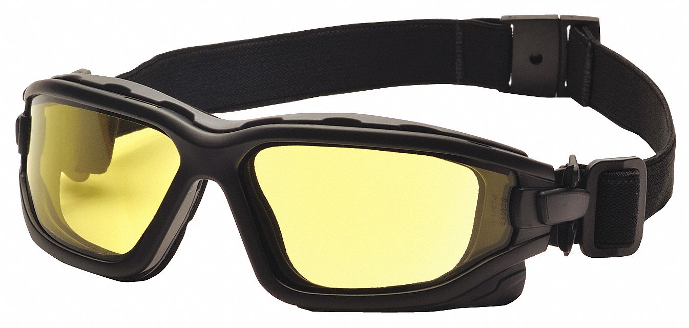 Safety Goggles Nylon Amber Wraparound