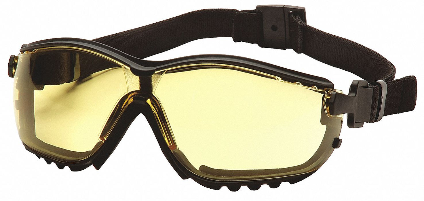 Safety Goggles Nylon Amber Wraparound
