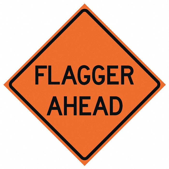 RollUpTrafficSign 48inx48in Orange