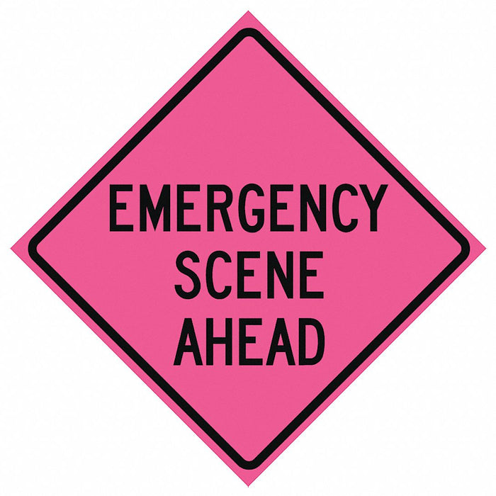 Emergency Scene Ahead Sign 48 x48 