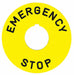 LegendPlate EmergencyStop Blk/Ylw Round