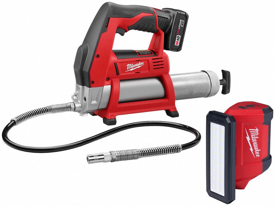 M12 Grease Gun Kit + M12 Flood Light
