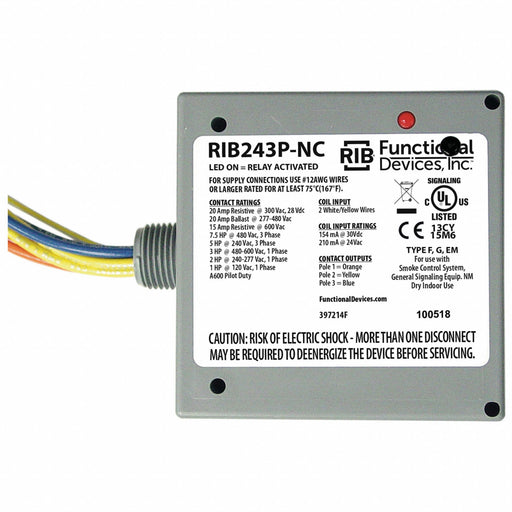 Enclosed Relay 20A 3PST-N/C