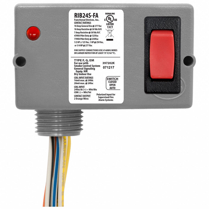 Enclosd Relay 10A SPST Override 24VAC/DC