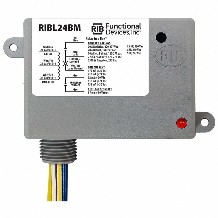 Enclosed Mech Latching Relay 20A