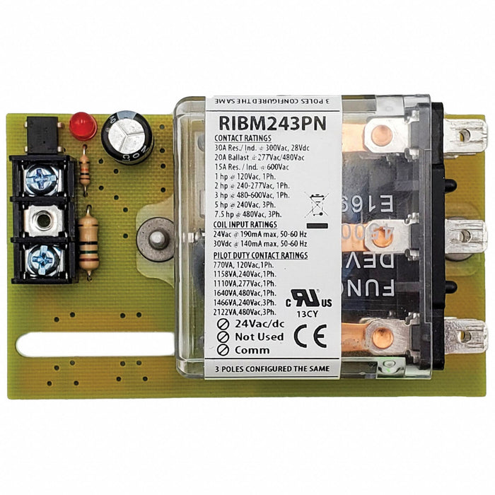 Track Mount Relay 30A 3PDT 24VAC/DC