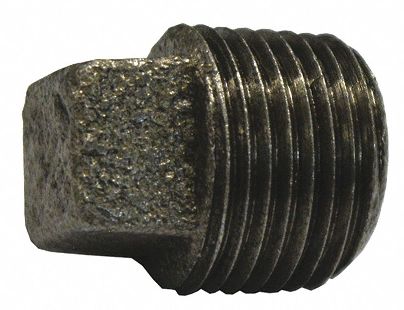 Black Square Head Plug 1/2 In