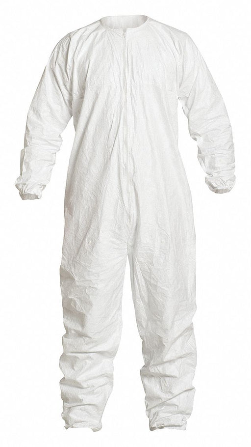 Collared Coverall Elastic White XL PK25