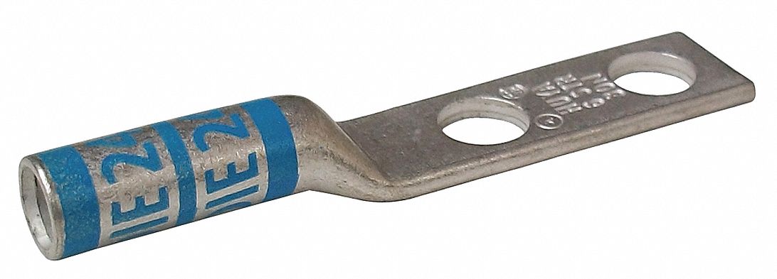 TwoHoleLugCmprsnConn Long Blue 24